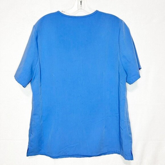 Figs Scrubs Top Blue Shirt Technical Collection One Pocket V-Neck Stretch Sz XL - Picture 5 of 5
